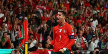 Cristiano Ronaldo comemora gol de Portugal contra a Hungria nas eliminat�rias da Copa de 2026.