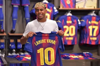Jogador da Sele��o da Espanha e do Barcelona, Lamine Yamal. (MANAURE QUINTERO / AFP)