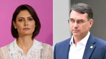Michelle Bolsonaro e Flavio Bolsonaro