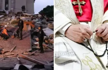 Imagem ilustrativa do Papa e do terremoto na Venezuela