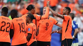 Cody Gakpo marcou para a Holanda contra a Su�cia na Copa de 2026. Foto: Omar Vega/Getty Images