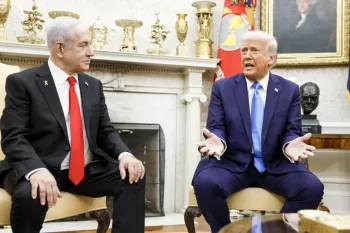 Foto de arquivo mostra Trump recebendo Netanyahu na Casa Branca (EFE/EPA/SHAWN THEW / POOL)