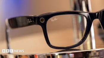 Um par de �culos pretos Meta Ray-Ban em exibi��o. Imagem: Getty Images