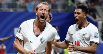 Comemora��o de Harry Kane ap�s gol de empate contra RD Congo