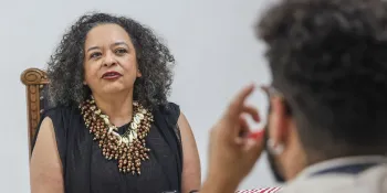 Ana Maria Gon�alves durante entrevista. Foto: Valter Campanato/Ag�ncia Brasil