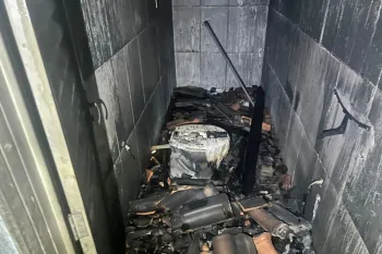 Casa destru�da por inc�ndio em C�ceres. Foto: Corpo de Bombeiros/MT