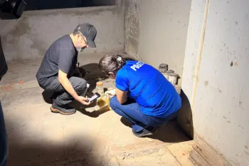 Feto humano foi encontrado em antiga escola de Cuiab�. - Foto: Serginho Lapada