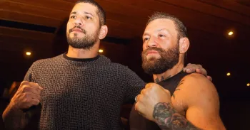 Poatan e McGregor se encontraram nos bastidores do UFC Divulga��o / UFC