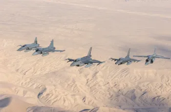 Ca�as supers�nicos F-39E Gripen no Exerc�cio Multidom�nio SALITRE 2026. Cr�dito: Divulga��o / Saab
