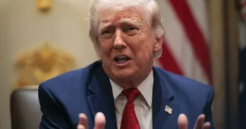 O presidente dos EUA, Donald Trump, durante uma reuni�o de gabinete na Casa Branca. Chip Somodevilla/Getty Images