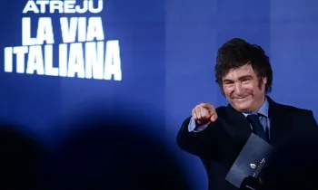 O presidente argentino tamb�m acusou o Brasil de ter financiado um quarto de uma 'campanha anti-Argentina' - Filippo Monteforte/AFP
