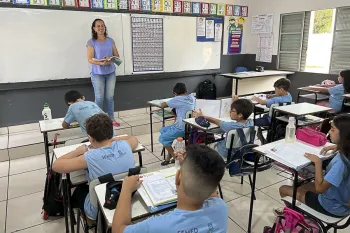 Sala de aula da REME (Rede Municipal de Ensino). (Foto: Divulga��o/Prefeitura de Campo Grande)