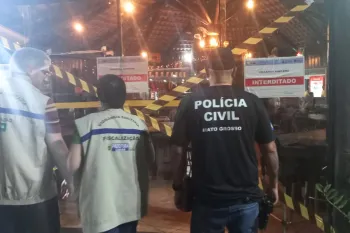 Restaurante Cupim Cuiabano foi interditado por irregularidades sanit�rias. Foto: Pol�cia Civil