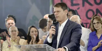 Governador Tarc�sio de Freitas discursa em conven��o que confirmou sua candidatura ao governo de SP - Cr�dito: Caiu� Maia/Divulga��o Campanha