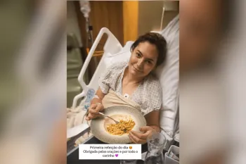 Michelle Bolsonaro aparece em foto de hospital. Reprodu��o/Redes Sociais