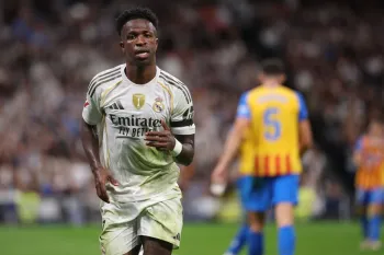Vini Jr. em campo pelo Real Madrid. Foto: Oscar del Pozo / AFP