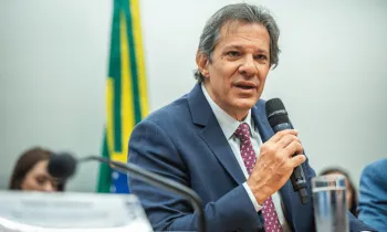 Fernando Haddad durante discurso no lan�amento da candidatura de Lula.