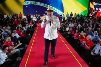 Presidente Lula durante conven��o do PT