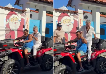 Zeca Pagodinho deu carona para Carlinhos de Jesus em Xer�m Foto: Reprodu��o/Instagram
