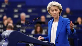 Ursula von der Leyen no Parlamento da UE 21/1/2026 REUTERS/Yves Herman