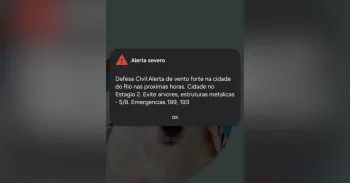 Alerta recebido por morador na zona Norte da cidade Arquivo Pessoal