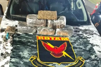 Material apreendido pela Rotam em Pontes e Lacerda (MT)
