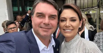 Fl�vio e Michelle Bolsonaro (Reprodu��o/redes sociais)