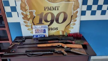 Armas apreendidas pela PM
