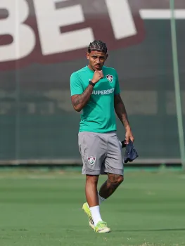 John Kennedy em treino do Fluminense - Lucas Mer�on / Fluminense