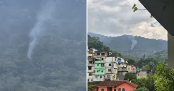 O ponto da queda fica em uma �rea de mata e de dif�cil acesso (Reprodu��o)