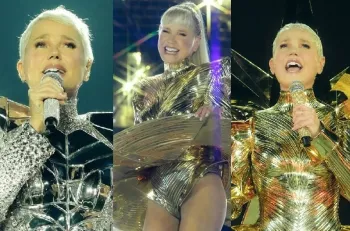 Xuxa em tr�s momentos do show 'O �ltimo voo da nave'. Foto: Fotos Blad Meneghel/ divulga��o