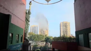 Inc�ndio no condom�nio Nova Ipanema, na Barra da Tijuca (Foto: Reprodu��o/Redes Sociais)
