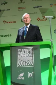 Ingo Pl�ger, presidente da ABAG, no encerramento da edi��o hist�rica de 25 anos do Congresso Brasileiro do Agroneg�cio. Cr�dito: Gerardo Lazzari