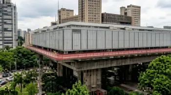 Recupera��o estrutural do edif�cio-sede do TCMSP, marco do Brutalismo brasileiro - Cr�dito Orguel (Ajustada por IA)
