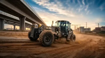 RG170 Titanium, vers�o especial da motoniveladora New Holland Construction criada em comemora��o aos 75 anos da marca no Brasil (Ajustada por IA)