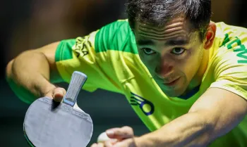 O mesatenista brasileiro Hugo Calderano - Abelardo Mendes Jr./Calderano TM