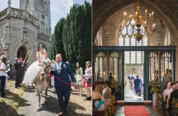 Noiva realizou o desejo de chegar e sair da cerim�nia de casamento com a 'melhor amiga': uma vaca Foto: Reprodu��o/Instagram
