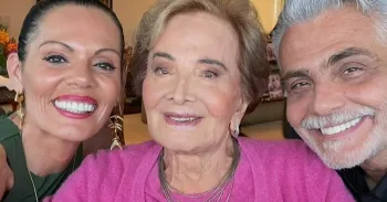 Gl�ria Menezes, junto � nora, Mocita Fagundes, e filho, Tarc�sio Filho� Instagram/Mocita Fagundes