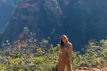 A jornalista e apresentadora Patr�cia Poeta publicou fotos nos pared�es de Chapada dos Guimar�es. Foto: Reprodu��o/Instagram/Patr�cia Poeta