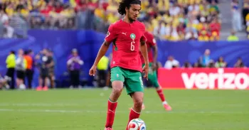 Ayyoub Bouaddi, do Marrocos, em a��o na partida contra o Brasil, v�lida pela primeira rodada da Copa do Mundo Jose Breton/Pics Action/NurPhoto via Getty Images