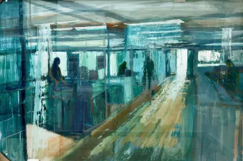 Tatiana Blass, Contraluz #2, 2026, Pintura sobre vidro, 100 x 150 cm