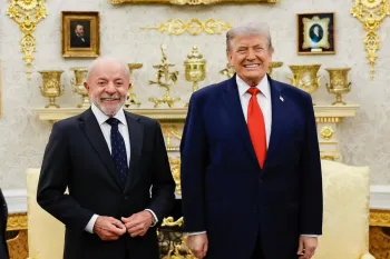 Trump e Lula marcam reuni�o para debater as rela��es comerciais entre os dois pa�ses. Foto: Ricardo Stuckert / PR