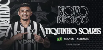 Botafogo anuncia contrata�ao de Tiquinho Soares Foto: Divulga��o / Botafogo