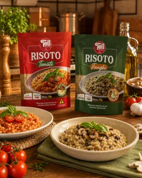 Misturas para risotos da Tell Alimentos levam arroz P�rola e s�o sem conservantes