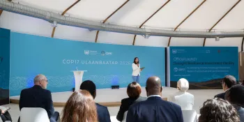 Lan�amento do Mecanismo de Investimento para Resili�ncia � Seca (DRIF), na COP17, em Ulaanbaatar, Mong�lia, 30/08/2026. Foto: Kiara Worth/NCCD