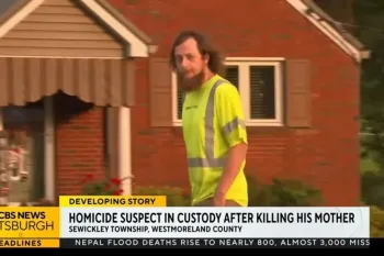 Imagens do arresto do homem capturadas pela CBS News