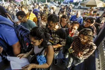 Em Bonsucesso, candidatos fazem prova da primeira edi��o do concurso, em 2024 Foto: Ag�ncia O Globo
