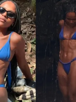 Duda Santos aproveita dia de cachoeira - Reprodu��o do Instagram