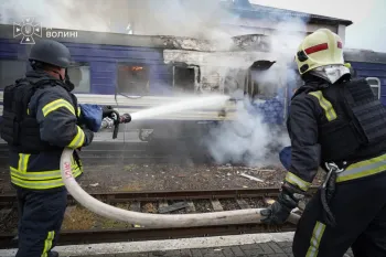N�o houve relato de v�timas. DIVULGA��O / SERVI�O DE EMERG�NCIA DO ESTADO DA UCRANIA / AFP