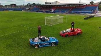 Pista de Drift preparada no Est�dio Durival de Britto